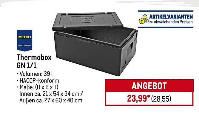 Thermobox GN 1/1 - Perfekte Lösung für den Transport von Lebensmitteln