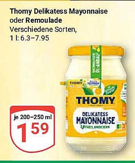 Thomy Delikatess Mayonnaise oder Remoulade - Verschiedene Sorten, 1 l: 6,3 – 7,95