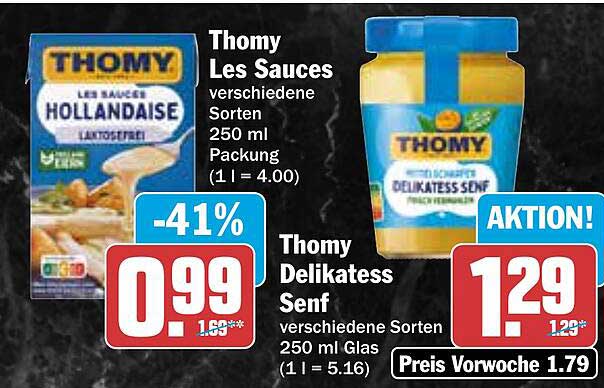 Thomy Les Sauces und Thomy Delikatess Senf - Top-Angebote!