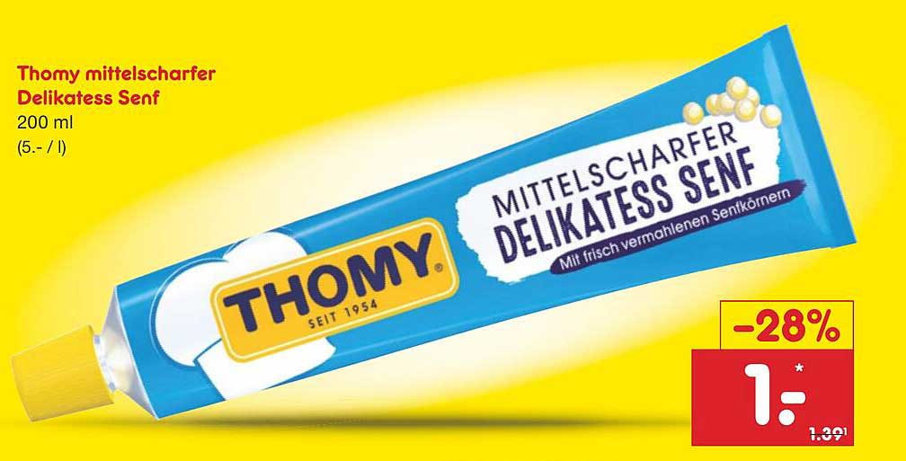 Thomy mittelscharfer Delikatess Senf 200 ml