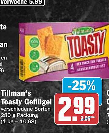 Tillman's Toasty Geflügel 280 g Packung
