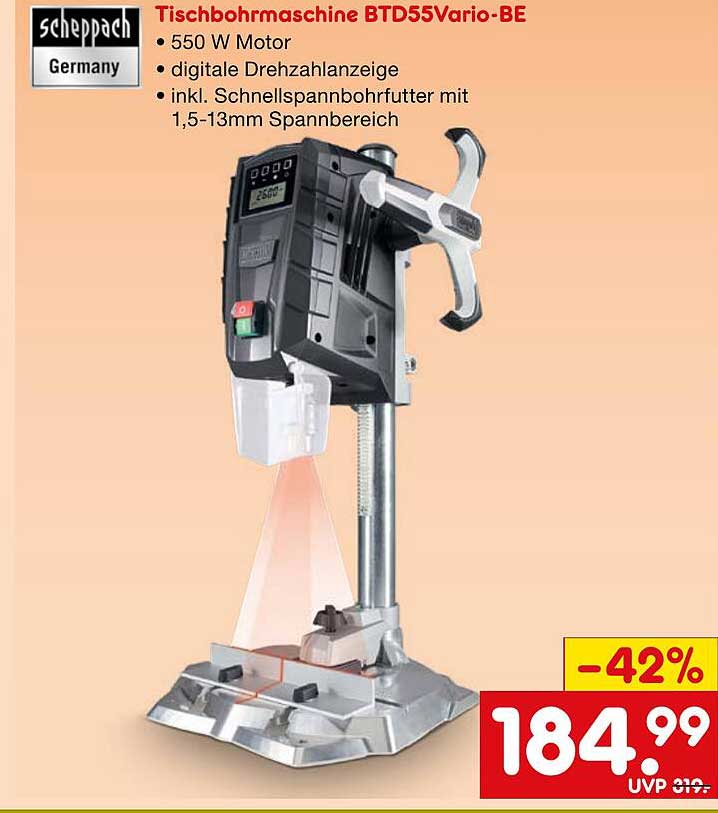 Tischbohrmaschine BTD55Vario-BE von Scheppach