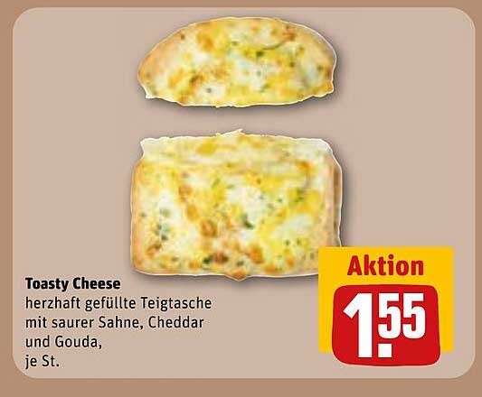 Toasty Cheese - herzhaft gefüllte Teigtasche mit saurer Sahne, Cheddar und Gouda, je St.