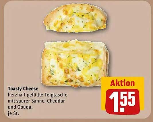 Toasty Cheese - herzhaft gefüllte Teigtasche mit saurer Sahne, Cheddar und Gouda, je St.