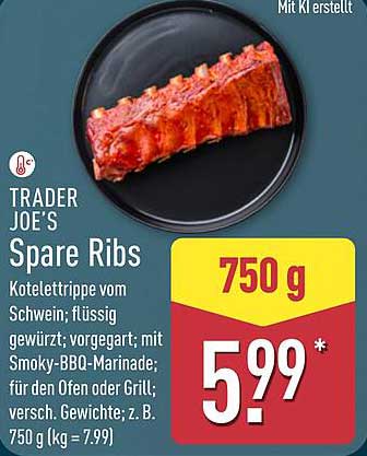 TRADER JOE'S Spare Ribs 750 g