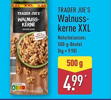 TRADER JOE'S Walnusskerne XXL, naturbelassen, 500-g-Beutel
