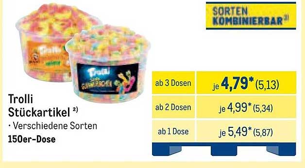 Trolli Stückartikel – Verschiedene Sorten 150er-Dose
