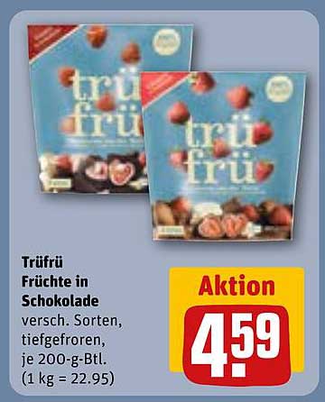 Trüfrü Früchte in Schokolade - verschiedene Sorten, tiefgefroren