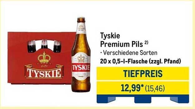 Tyskie Premium Pils - 20 x 0,5 l-Flasche (zzgl. Pfand)