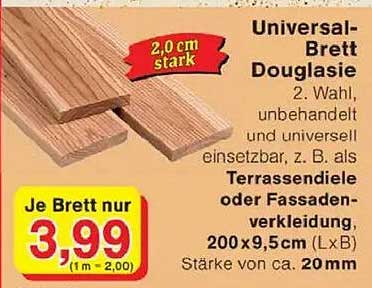 Universal-Brett Douglasie 2. Wahl, unbenutzt und vielseitig einsetzbar