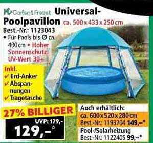 Universal-Poolpavillon ca. 500 x 433 x 250 cm