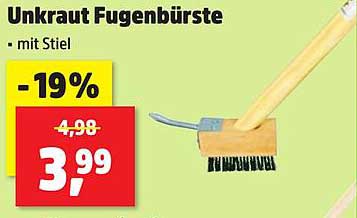 Unkraut Fugenbürste mit Stiel