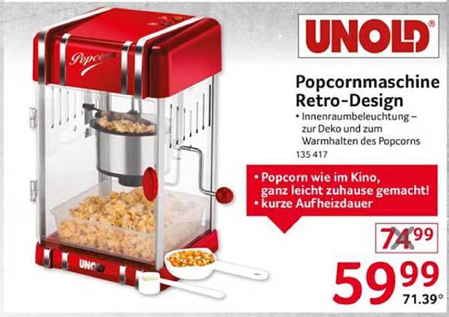 UNOLD Popcornmaschine Retro-Design