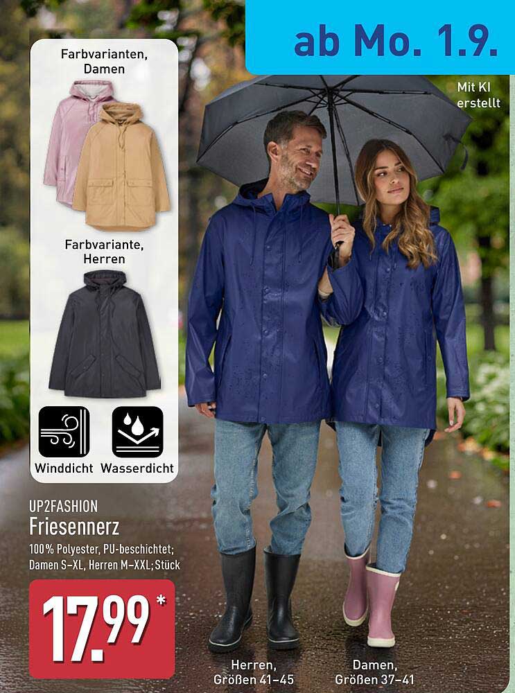 UP2FASHION Friesennerz - Unisex Regenjacke für Damen und Herren