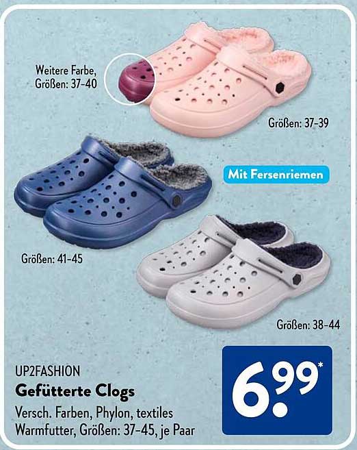 UP2FASHION Gefütterte Clogs