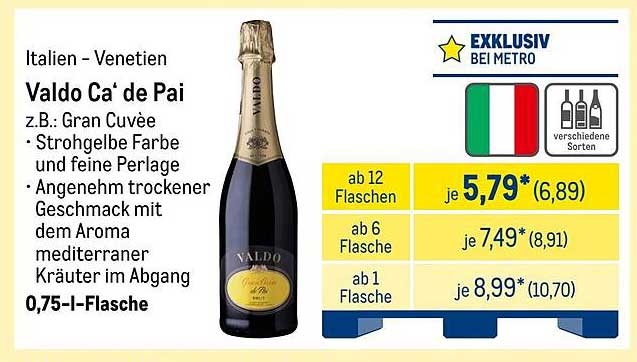 Valdo Ca‘ de Pai - Gran Cuvée, 0,75 l-Flasche