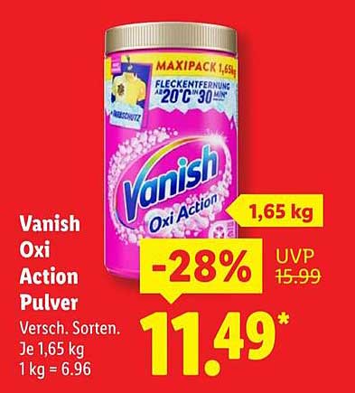 Vanish Oxi Action Pulver 1,65 kg - 28% Rabatt!