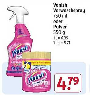 Vanish Vorwaschspray 750 ml oder Pulver 550 g