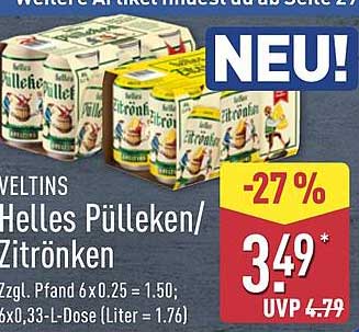 Veltins Helles Pülleken/Zitronken