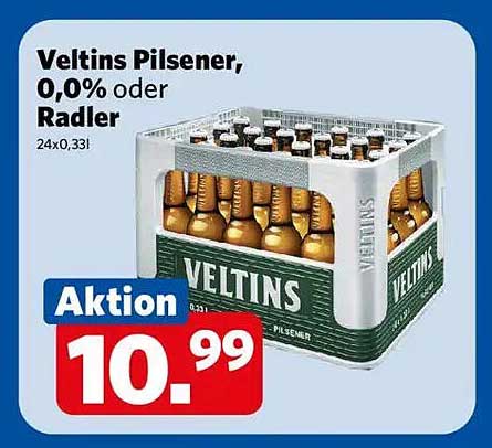 Veltins Pilsener, 0,0% oder Radler 24x0,33l