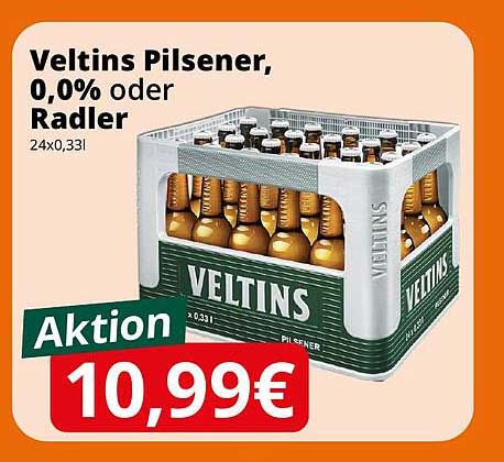 Veltins Pilsener, 0,0% oder Radler, 24x0,33l