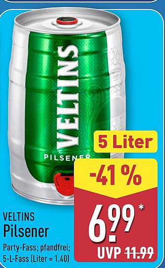 VELTINS Pilsener 5 Liter Party-Fass - Pfandfrei