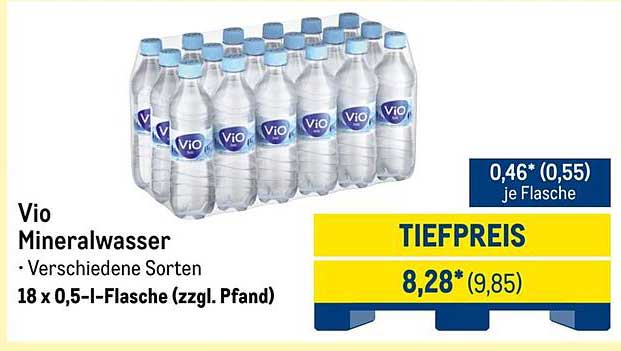 Vio Mineralwasser – 18 x 0,5-l-Flasche (zzgl. Pfand)