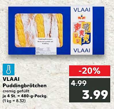 VLAAI Puddingbrötchen - cremig gefüllt je 4 St. = 480-g-Pack.