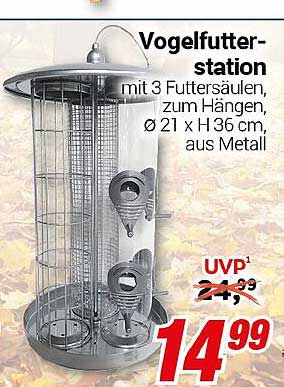 Vogelfutterstation mit 3 Futterstützen