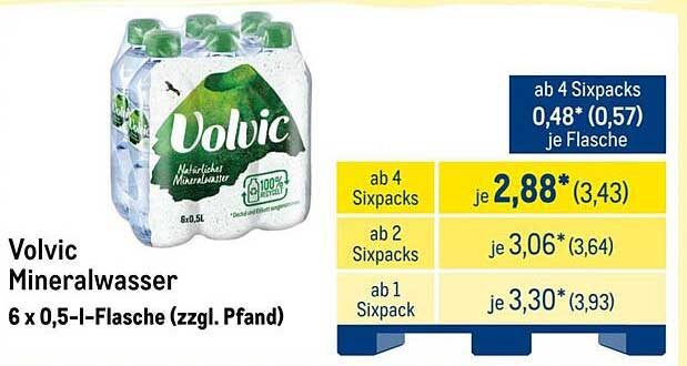 Volvic Mineralwasser 6 x 0,5-l-Flasche (zzgl. Pfand)