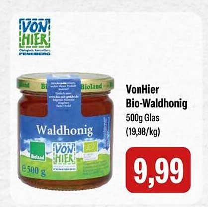 VonHier Bio-Waldhonig 500g Glas