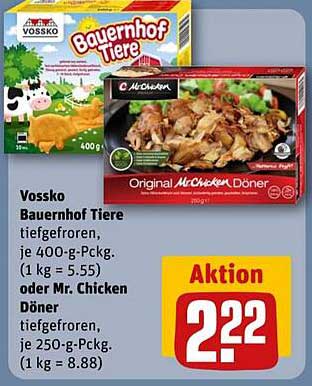 Vossko Bauernhof Tiere oder Mr. Chicken Döner - Aktion vom 25.08. bis 31.08.2025