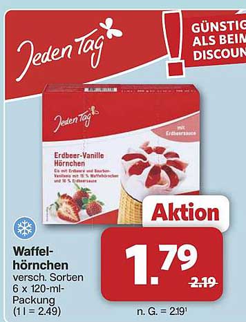 Waffelhörnchen Erdbeer-Vanille 6 x 120-ml-Packung