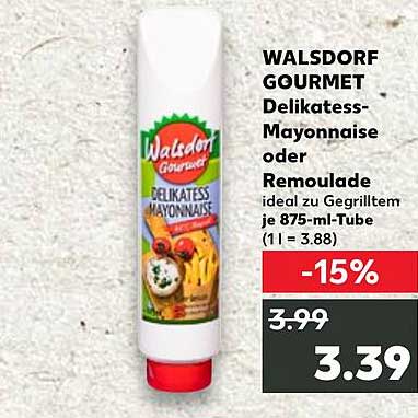 WALSDORF GOURMET Delikatess-Mayonnaise oder Remoulade 875-ml-Tube