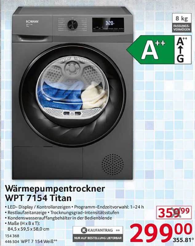 Wärmepumpentrockner WPT 7154 Titan