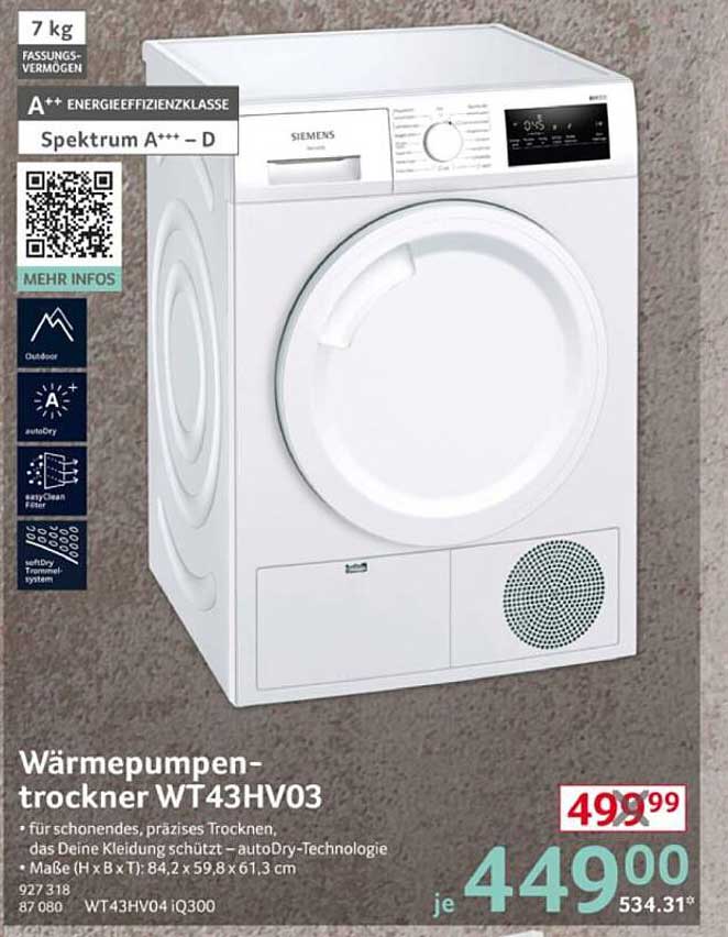 Wärmepumpentrockner WT43HV03