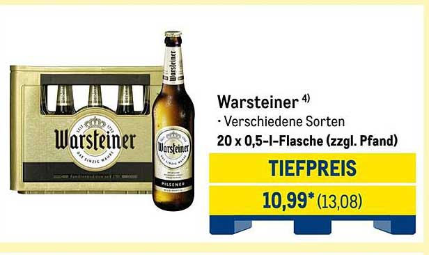 Warsteiner 20 x 0,5 l-Flasche (verschiedene Sorten)
