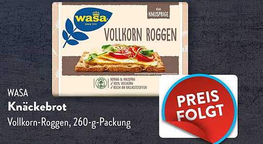 WASA Knäckebrot Vollkorn-Roggen, 260-g-Packung