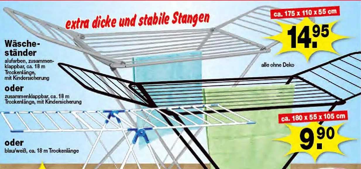 Wäscheständer – extra dicke und stabile Stangen