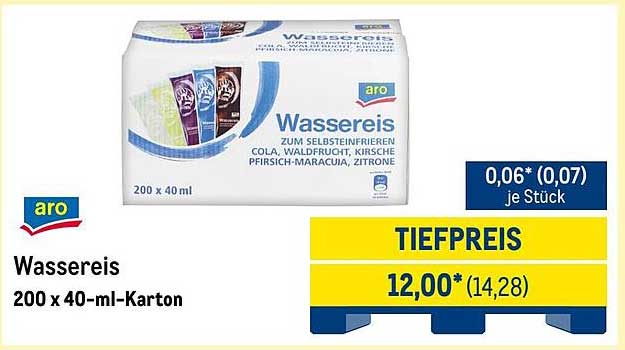 Wassereis 200 x 40-ml-Karton