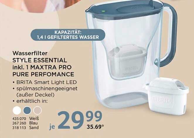 Wasserfilter STYLE ESSENTIAL inkl. 1 MAXTRA PRO PURE PERFORMANCE