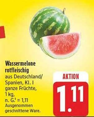 Wassermelone rotfleischig aus Deutschland/Spanien, 1 kg