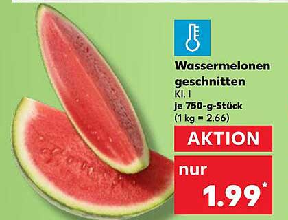 Wassermelonen geschnitten Kl. I je 750-g-Stück