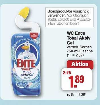 WC Ente Total Aktiv Gel 750 ml - Aktion vom 25.08.2025 bis 30.08.2025