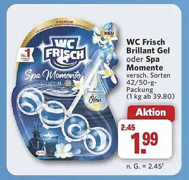 WC Frisch Brilliant Gel oder Spa Momente 42/50-g-Packung