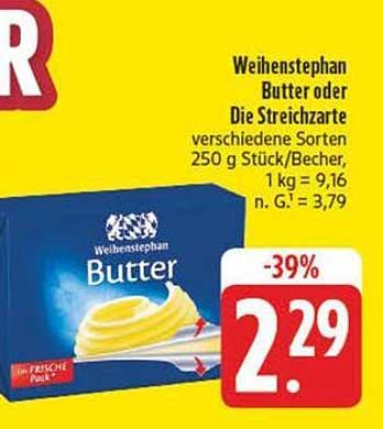 Weihenstephan Butter oder Die Streichzarte 250 g für nur 2,29 €