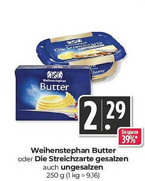 Weihenstephan Butter oder Die Streichzarte gesalzen auch ungesalzen