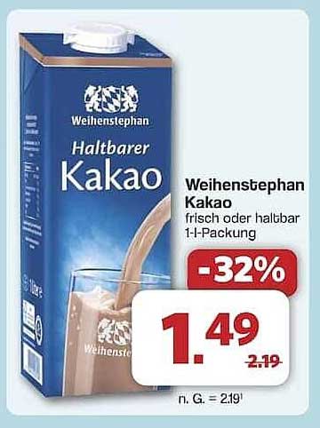 Weihenstephan Kakao 1-Liter-Packung