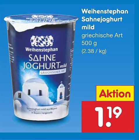 Weihenstephan Sahnejoghurt mild griechische Art 500 g