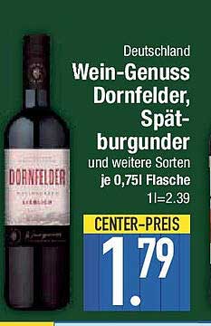 Wein-Genuss Dornfelder, Spätburgunder 0,75l Flasche